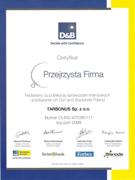 Certyfikat - Przejrzysta Firma